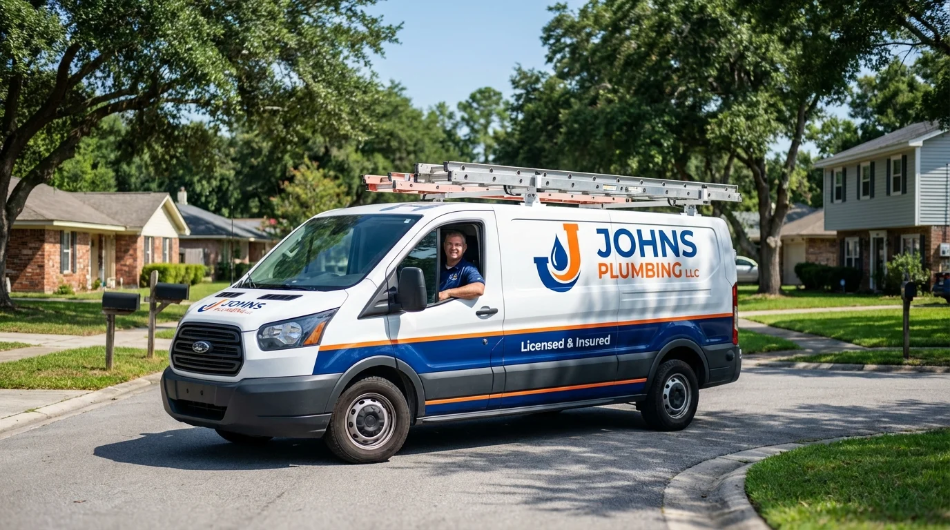 Johns Plumbing LLC service van in Hudsonville, MI