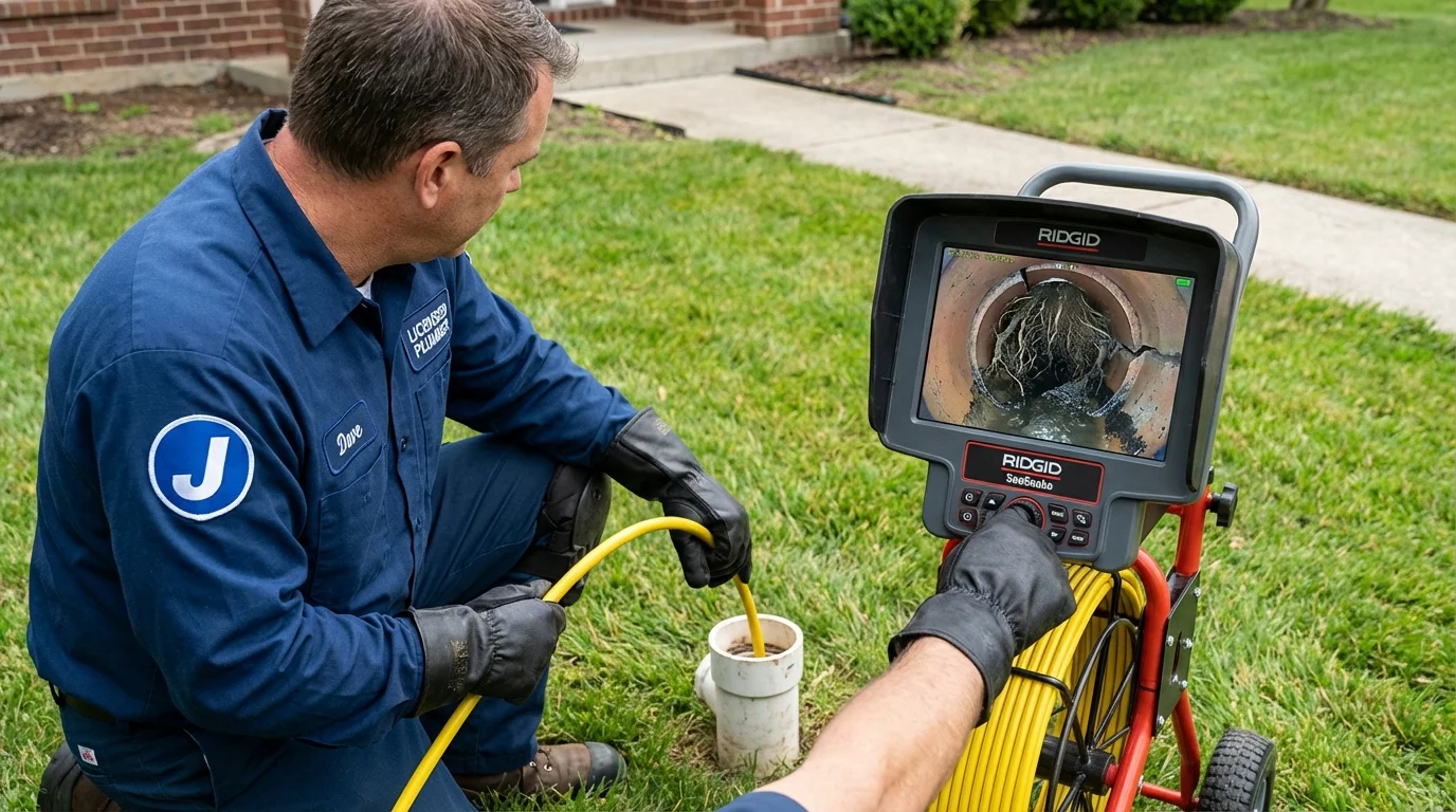 Sewer camera inspection being performed by Johns Plumbing LLC in Hudsonville